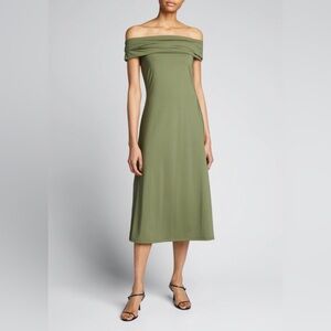 NWT THEORY Sabrynna Off-the-Shoulder Midi Dress. Size S